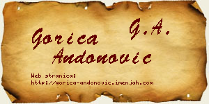 Gorica Andonović vizit kartica